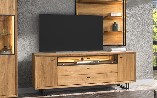 Comodă TV lemn masiv Sutton, 69 × 180 × 49 cm