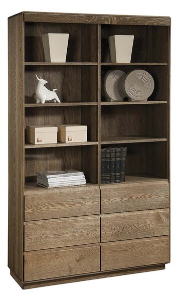 Bibliotecă stejar masiv Serena, 119 × 41 × 200 cm