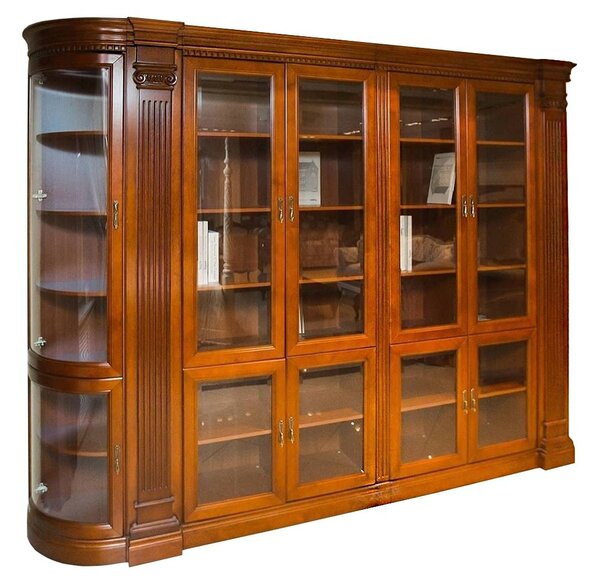 Bibliotecă lemn masiv nuc Bennett, 304 × 46 × 242 cm
