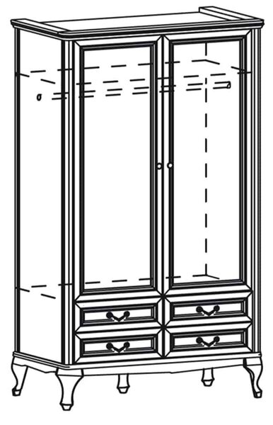 Dulap lemn masiv Weston 2 usi, 115 × 60 × 206 cm