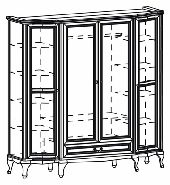 Dulap lemn masiv Weston 4 usi, 206 × 63 × 206 cm