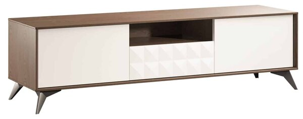 Comodă TV lemn masiv nuc Zion Crem-, 166 × 43 × 46 cm