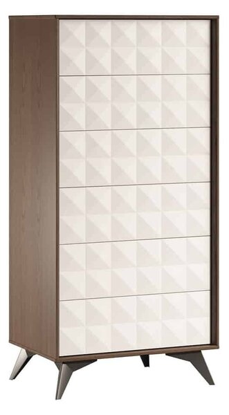 Comodă lemn masiv nuc Zion Crem-, 158 × 43 × 125 cm