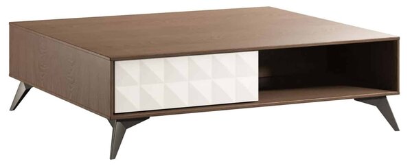 Masuta lemn masiv nuc de cafea Zion Crem-, 100 × 100 × 30 cm