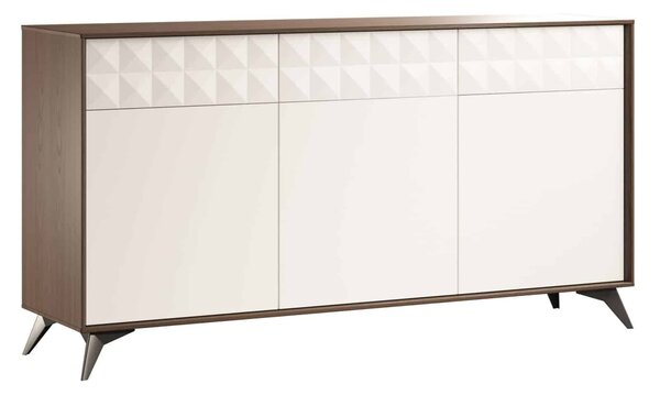Bufet lemn masiv nuc Zion Crem-, 166 × 43 × 88 cm