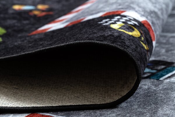 JUNIOR 52108.801 covor lavabil Cursa, formula 1 pentru copii anti-alunecare - gri