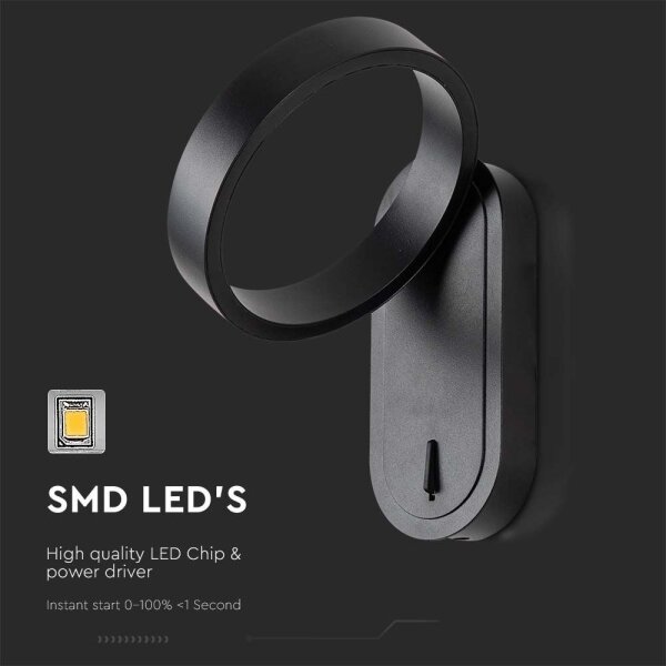 LED Aplica de perete 5W 230V 3000K/4000K negru