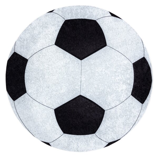 JUNIOR 51553.802 cerc covor lavabil Fotbal pentru copii anti-alunecare - negru / alb