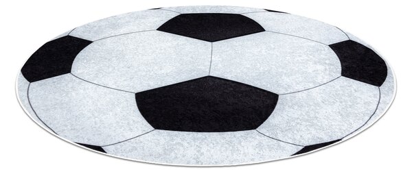 JUNIOR 51553.802 cerc covor lavabil Fotbal pentru copii anti-alunecare - negru / alb