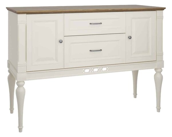 Consolă lemn masiv crem Provence -Natur, 131 × 43 × 92 cm