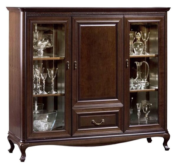 Bufet lemn masiv nuc Vanessa /Crem, 148 × 45 × 133 cm