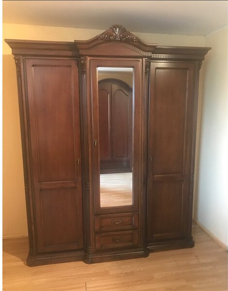 Dulap lemn masiv Briston 3 usi 2 sertare: L 178 x A 65 x H 233 cm