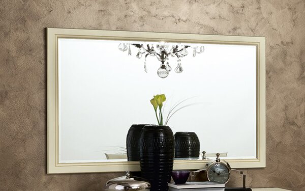 Oglindă lemn masiv crem Victoria 140x90cm Patinat
