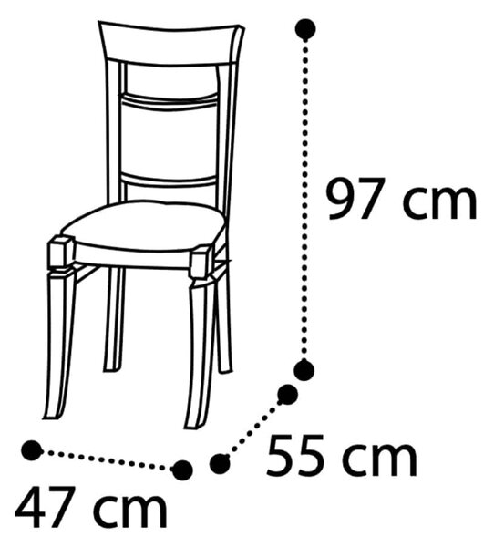 Scaun lemn masiv crem Victoria Patinat, 47 × 55 × 97 cm