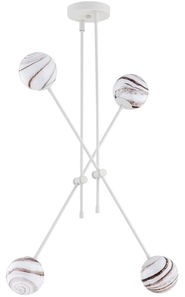 Lustră pe tijă Argon 1841 ABSOS 4xE14/7W/230V alb