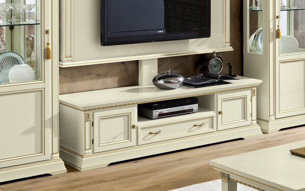 Set lemn masiv crem Living Victoria 3 Piese Patinat
