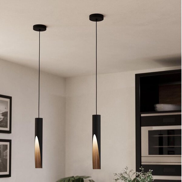 Eglo 900874 - Lampă suspendată LED BARBOTTO pe cablu 1xGU10/4,5W/230V negru/maro