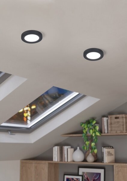 Eglo 900934 - Plafonieră LED încastrabilă FUEVA FLEX, 5,5 W, 230 V, 4000 K, negru