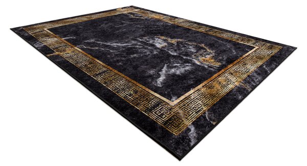 MIRO 51278.809 covor lavabil Marmură, greacă anti-alunecare - negru / aur