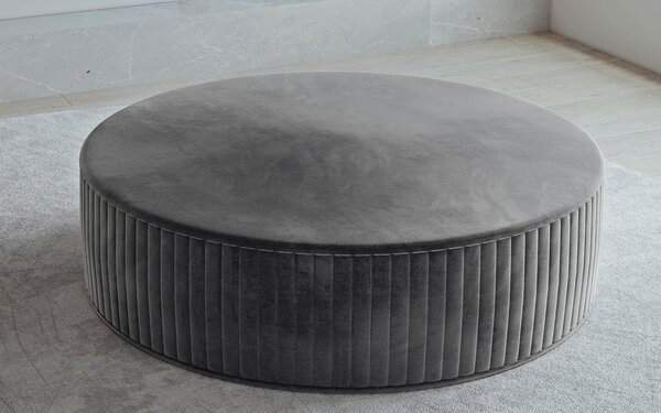 Taburet lemn masiv gri Rotund Diego 27x73 cm