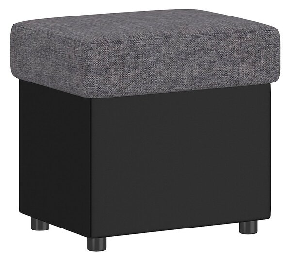 Taburet lemn masiv gri Gaultier 2 Negru/, 35 × 45 × 40 cm