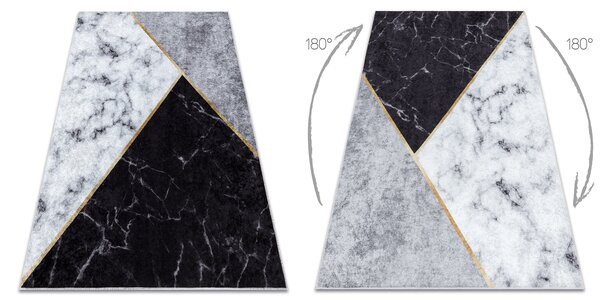 MIRO 51330.804 covor lavabil Marmură, geometric anti-alunecare - gri