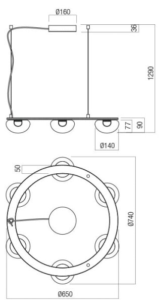 Lustră LED dimabilă pe cablu Redo 01-3247 SINCLAIR LED/37,2W/230V CRI 93 IP21
