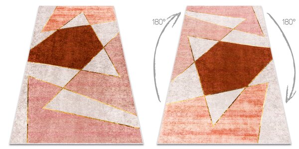 MIRO 52097.802 covor lavabil Geometric anti-alunecare - roz