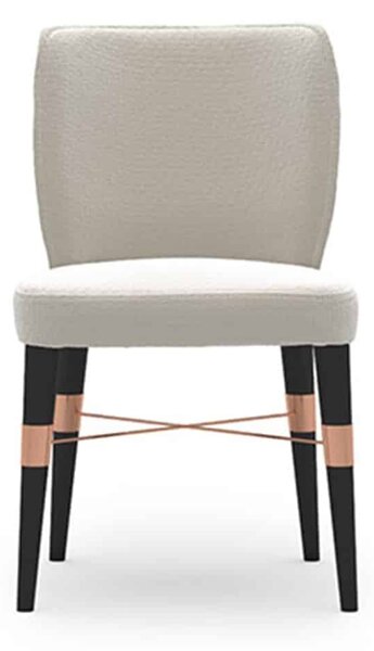 Scaun lemn masiv crem Calista Negru-Rose Gold Tapițerie, 50 × 54 × 83 cm