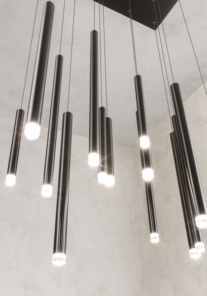 Lustră LED pe cablu Redo 01-2056 MADISON 14xLED/4W/230V negru