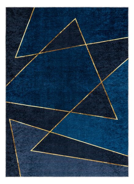 MIRO 52097.801 covor lavabil Geometric anti-alunecare - albastru