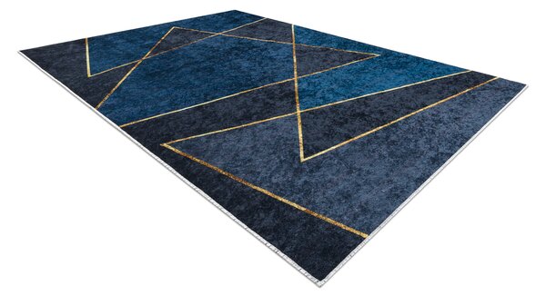 MIRO 52097.801 covor lavabil Geometric anti-alunecare - albastru