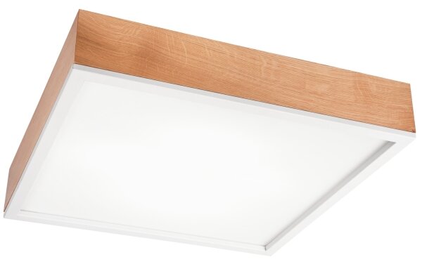 Plafonieră OAK SQUARE 4xE27/15W/230V 48x48 cm stejar/alb
