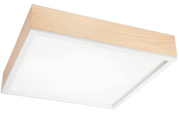Plafonieră NATURAL SQUARE 4xE27/15W/230V 48x48 cm pin/alb