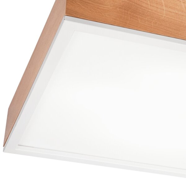Plafonieră OAK SQUARE 4xE27/15W/230V 48x48 cm stejar/alb