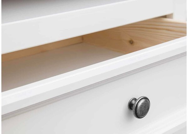 Vitrină lemn masiv nuc Linea Alb-, 90 × 45 × 190 cm