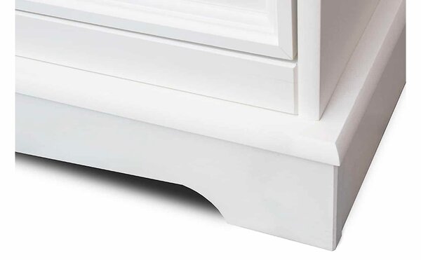 Comodă TV lemn masiv alb-natur Linea, 111 × 53 × 53 cm