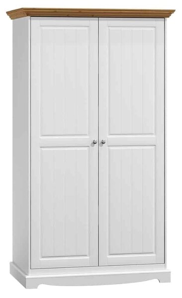Dulap lemn masiv alb-natur Linea, 108 × 65 × 190 cm
