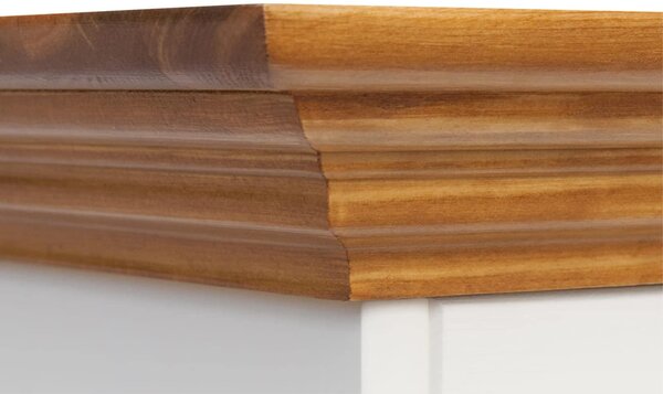Comodă TV lemn masiv alb-natur Linea, 167 × 53 × 53 cm