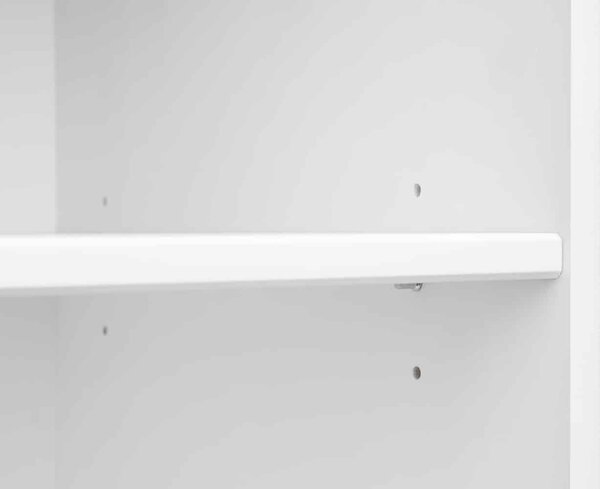 Etajeră lemn masiv alb-natur Linea, 90 × 45 × 190 cm
