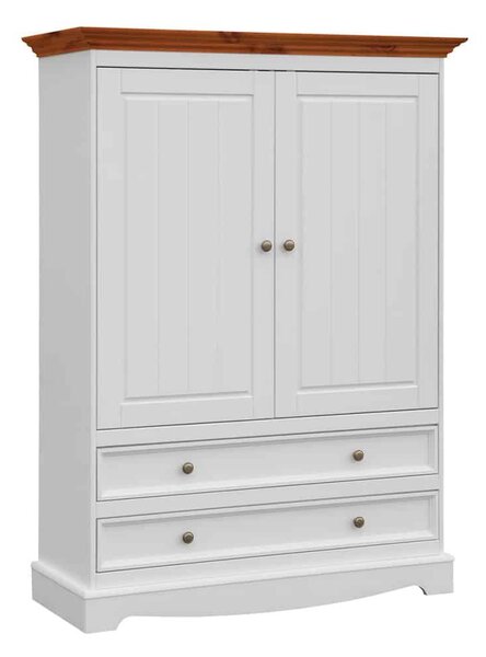 Dulăpior lemn masiv alb-natur Linea, 108 × 45 × 147 cm