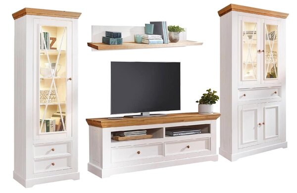 Set lemn masiv alb-natur Living Iris Model C