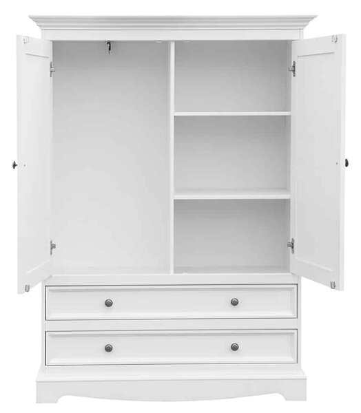 Dulăpior lemn masiv alb-natur Linea, 108 × 45 × 147 cm