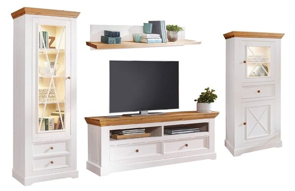 Set lemn masiv alb-natur Living Iris Model A