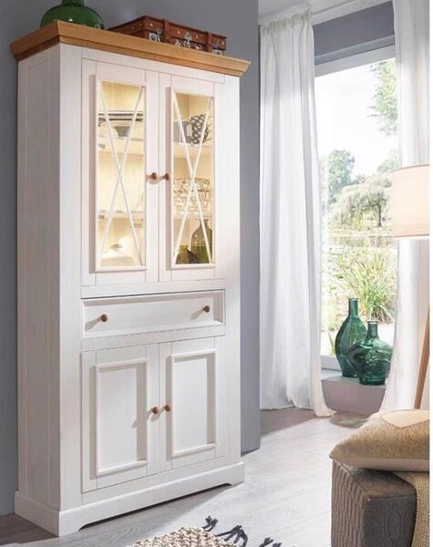 Set lemn masiv alb-natur Living Iris Model C