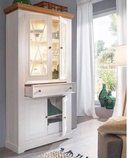 Set lemn masiv alb-natur Living Iris Model C