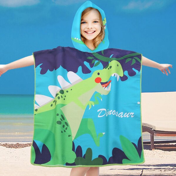 Poncho pentru copii DINOSAUR colorat Dimensiune: 60 x 120 cm