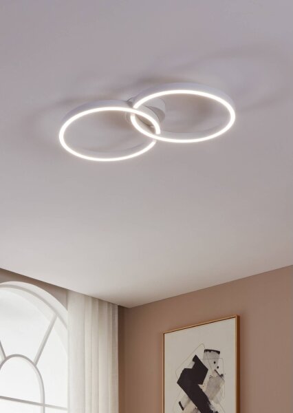Plafonieră LED RGBW dimabilă Eglo 900954 AMANDOLO 19,5W/230V alb + telecomandă