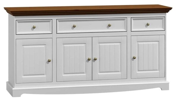 Comodă lemn masiv nuc Linea Alb-, 167 × 45 × 85 cm