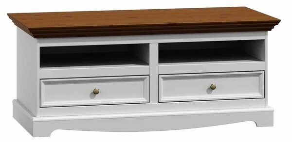 Comodă TV lemn masiv nuc Linea Alb-, 111 × 53 × 53 cm